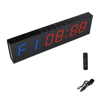 GQMYCDM Portable Gym Timer, LED Workout Colck Count Down/Up Clock, Home Gym Accessories, Ultra-Clear Digital Display, Multi-Scenes with Remote