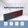 GQMYCDM Portable Gym Timer, LED Workout Colck Count Down/Up Clock, Home Gym Accessories, Ultra-Clear Digital Display, Multi-Scenes with Remote view 4