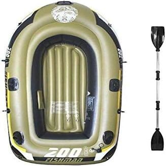 CukUJH Inflatable Kayak, Inflatable Boat Series, Travel Kayak 3-Person PVC Inflatable Kayak with Paddles and Air Pump