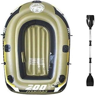 CukUJH Inflatable Kayak, Inflatable Boat Series, Travel Kayak 3-Person PVC Inflatable Kayak with Paddles and Air Pump