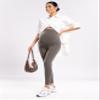 POSHDIVAH Women's Maternity Workout Leggings with Pockets Over The Belly Pregnant Activewear Exercise Work Yoga Pants Coffee X-Large view 2