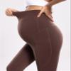 POSHDIVAH Maternity Workout Leggings with Pockets Taupe X-Large view 3