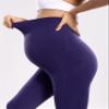 POSHDIVAH Women's Maternity Workout Leggings with Pockets Over The Belly Pregnancy Soft Athletic Work Yoga Pants Navy Blue Medium view 2