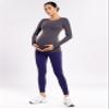 POSHDIVAH Women's Maternity Workout Leggings with Pockets Over The Belly Pregnancy Soft Athletic Work Yoga Pants Navy Blue Medium view 3