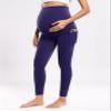 POSHDIVAH Women's Maternity Workout Leggings with Pockets Over The Belly Pregnancy Soft Athletic Work Yoga Pants Navy Blue Medium view 4
