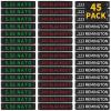 45 Pack Miaozhun Magazine Marking Bands, 5.56 NATO, .223 Remington, .300 Blackout Magazine Caliber Identification (Black Base with Red/Green/White Lettering) view 1