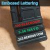 45 Pack Miaozhun Magazine Marking Bands, 5.56 NATO, .223 Remington, .300 Blackout Magazine Caliber Identification (Black Base with Red/Green/White Lettering) view 4