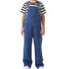 GRANDWISH Boys Bib Denim Overalls with Adjustable Straps, Kids Jean Overalls, Blue Size 7 view 1