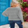 Cakulo Womens Off Shoulder Sweater Top Fall Outfits Fashion 2025 Oversized Knit Batwing Long Sleeve Crochet Sweaters Grey L view 4