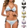 Custom Bathing Suit Personalized Swimsuits with Face Customized Bikini for Beach Swimming Pool Yellow S view 1