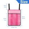 2-Piece Trampoline Shoe Bag - Mesh Storage with 2 Hook & Loop Straps, Indoor Fitness Shoe Organizer, Pink view 2