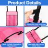 2-Piece Trampoline Shoe Bag - Mesh Storage with 2 Hook & Loop Straps, Indoor Fitness Shoe Organizer, Pink view 3