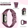 GEAK Slim Band Compatible with Fitbit Charge 5/Charge 6 Bands for Women Men, Soft Silicone Sport Replacement Wristbands for Fitbit Charge 5/Charge 6 Fitness Tracker, Violet/Starlight/Milk Tea/Pink view 2