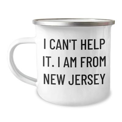 Generic Funny I'm A Jersey Girl At Heart Camping Mug Gifts for Dads from the Garden State on Father's Day - Unique Gifts from New Jersey for the New Jersey Lifer, 12oz, White