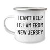 Generic Funny I'm A Jersey Girl At Heart Camping Mug Gifts for Dads from the Garden State on Father's Day - Unique Gifts from New Jersey for the New Jersey Lifer, 12oz, White view 1