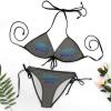 Custom Sexy Bikini Set Two Piece Swimsuit for Women,Personalized Tie Cinched String Triangle Bikini Sets Charcoal L view 4