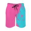Pynnlts Retro Gradient Color Men's Swim Trunks Quick Dry Funny Summer Beach Shorts Summer Bathing Suits with Pockets Rose Red m view 1
