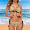 Custom String Bikini for Women Two Piece Bathing Suits with Image Text Logo Summer Beach Pool Swimwear Fun Gifts Yellow Haze S view 3