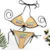 Custom String Bikini for Women Two Piece Bathing Suits with Image Text Logo Summer Beach Pool Swimwear Fun Gifts Yellow Haze S view 4