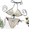 Custom String Bikini for Women Two Piece Bathing Suits with Image Text Logo Summer Beach Pool Swimwear Fun Gifts Natural XL view 4