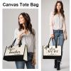 shenee Initial Canvas Tote Bag, Teacher Gift, Friends Birthday Gifts, Women Wedding Present, Retirement Jute Bag, Graduation, Nurse Bags (MOM) view 2
