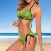 Personalized Bikini Set for Women,Funny Custom Bride Swimsuit,Bikini Swimwear for Summer Holiday Bachelorette Party Yellow Green XL view 2