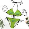 Personalized Bikini Set for Women,Funny Custom Bride Swimsuit,Bikini Swimwear for Summer Holiday Bachelorette Party Yellow Green XL view 4