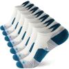 WANDER Men's Athletic Running Socks 7 Pairs Thick Quarter Socks Cushion Ankle Sport Low Cut Socks(7 Pairs White Yarn Blue,Size:10-12) view 1