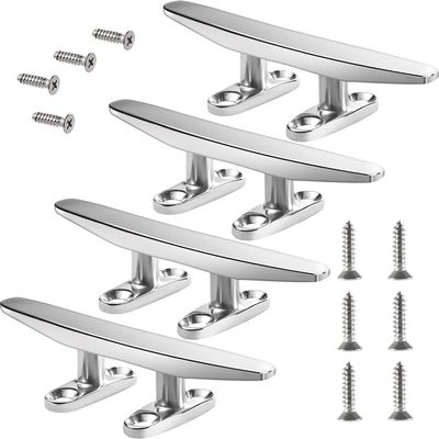 ZOMCHAIN Boat Cleat, Dock Cleat All 316 Stainless Steel Boat Mooring Accessories, Free Installation Accessories Screws (5 inch-4PCS)