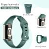 GEAK 4 Pack Slim Band Compatible with Fitbit Charge 5/6 Bands for Women & Men, Soft Silicone Sport Replacement Wristbands for Fitbit Charge 5/6 Fitness Tracker, Black/Plum/Slate/Pine Green view 2