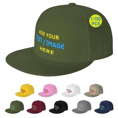 ZJHCEUS Custom Hats for Men Women Flat Bill Snapback Hat Add Your Image/Text/Logo Trucker Hat Creative Gifts, ArmyGreen