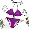 Custom Bathing Suit Personalized Swimsuits with Face Customized Bikini for Beach Swimming Pool Light Purple M view 4