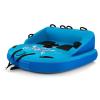 GYMAX Towable Tube for Boating, 2/3 Riders Inflatable Boat Tube for Water Sports to Pull, Boat Tubes with EVA Seat Pads, Dual Tow Points, Full 900D Nylon Cover & Drainage System (Blue, 2 Riders) view 1