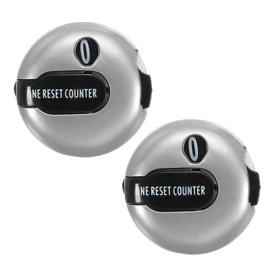 PATIKIL Golf Score Counter, 2 Pack Mini Golf Shot Stroke Attachment Counter Clicker Clip for Golfers Glove Bag Hat, Silver Tone Black