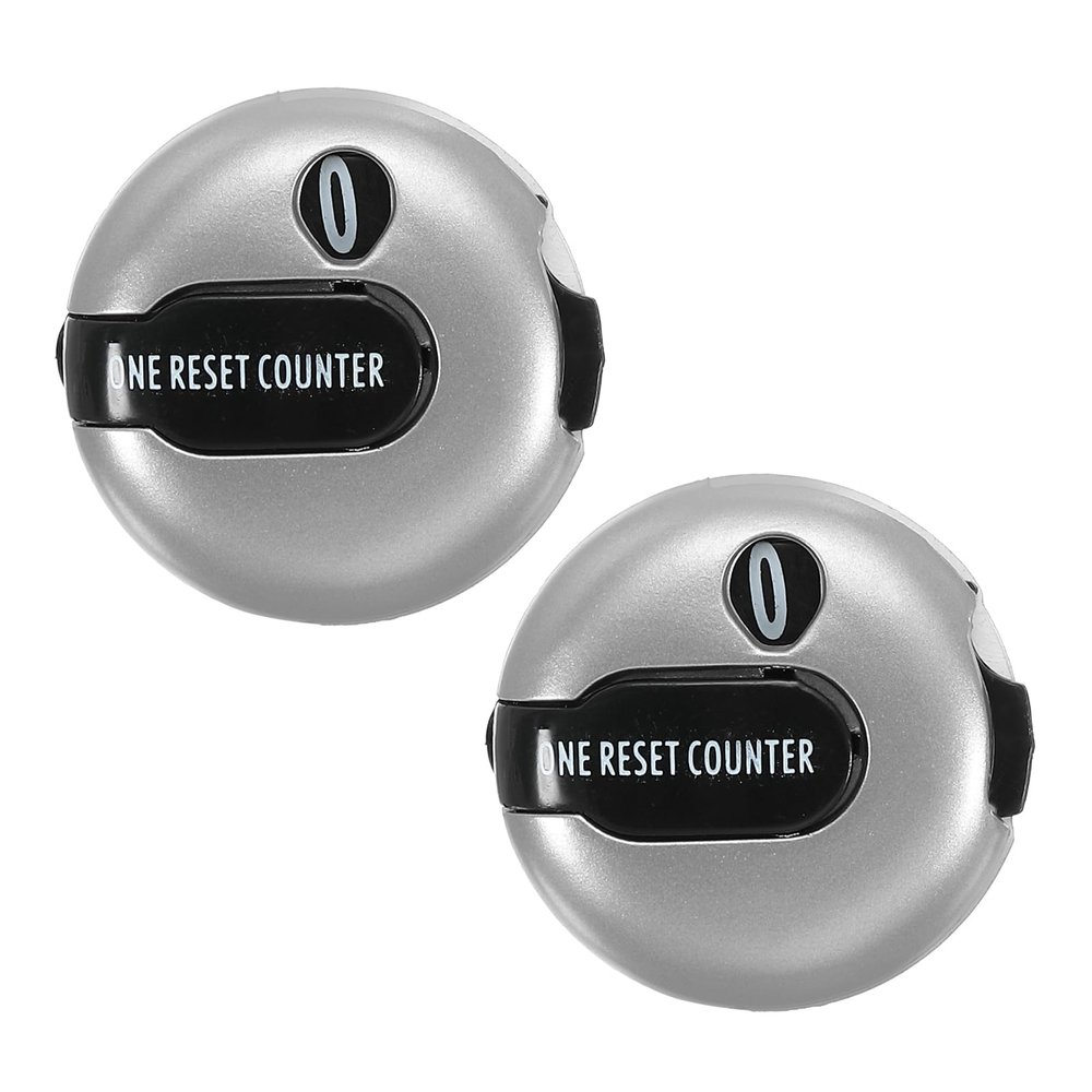 PATIKIL Golf Score Counter, 2 Pack Mini Golf Shot Stroke Attachment Counter Clicker Clip for Golfers Glove Bag Hat, Silver Tone Black