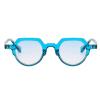 Fashion Small Irregular Square Sunglasses Women Retro Round Clear Ocean Lens Shades UV400 Men Rivets Punk Sun Glasses N45 (blue) view 1