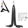 Aerial Silks Starter Kit, 5.5 Yards Equipment Set for Aerial Yoga, Durable Aerial Yoga Hammock Aerial Swing for Aerial Acrobatic, Aerial Dance & All Levels (Black, L:5m W:2.6m) view 1