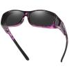 DUCO Polarized Wraparound Fitover Glasses Wear Over Sunglasses for Men Women UV Protection Sun Glasses 8954 (Purple Tortoise Frame Grey Lens) view 1