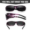 DUCO Polarized Wraparound Fitover Glasses Wear Over Sunglasses for Men Women UV Protection Sun Glasses 8954 (Purple Tortoise Frame Grey Lens) view 2