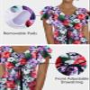 ECUPPER Women Short Sleeve Tankini Swim Dress Ruffled Flowy Skirt Swimsuits Tummy Control Two Piece Bathing Suits with Shorts Purple Flower Small view 4