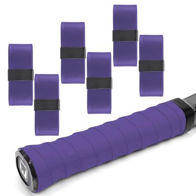 COIDEA Tennis Racket Grip Tape, 6 Pack Precut Anti Slip Tennis Grip Tape, Super Absorbent Dry Feel Tennis Grips Overgrip for Tennis, Pickleball, Purple