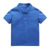 Baby Boys and Toddler Short Sleeve Solid Color Polo Shirt, Uniform Shirt for Little Boys Collared (Blue, 6-7 Years) view 1
