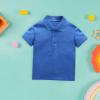 Baby Boys and Toddler Short Sleeve Solid Color Polo Shirt, Uniform Shirt for Little Boys Collared (Blue, 6-7 Years) view 3
