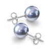 10/12mm Ocean Shell Pearl Stud Earrings Multicolor Shell Beads Pearl Stud Earrings Fashion Jewelry for Women-10MM Light Grey view 1