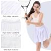 Bezioner Girls Tennis Skirt A-Line Pleated Skirt with Shorts Pocket Skort for Golf Athletic (White,13-15 Years) view 4
