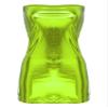 ACSUSS Womens Strapless Mini Dress Party Tube Mini Corset Bandeau Tops Shiny Dancing Dresses Fluorescent Green One Size view 3