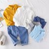 NineFit Basics School Uniforms for Boys Long Sleeve Polo Shirt Toddler Baby Boys Back to School Shirt Button up (Yellow, 2-3 Years) view 3