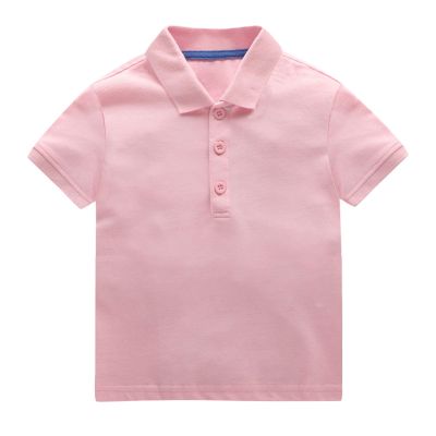 Baby Boys and Toddler Short Sleeve Solid Color Polo Shirt, Uniform Shirt for Little Boys Collared (Pink, 7-8 Years)