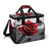 YJWANDO Camping Ice Pack, Black and White Red Rose Print Insulated Cooler Bag Large Capacity Ice Pack Portable Camping Cooler Outdoor Picnic Cooler, style view 1