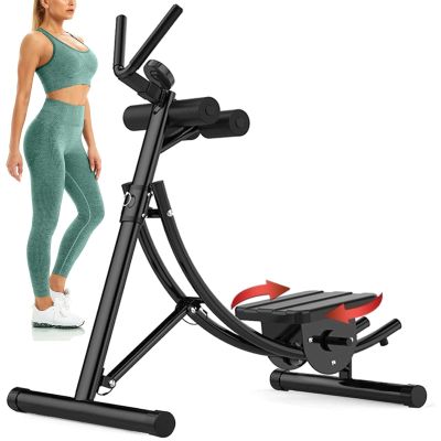 RIEJIN Core & Abdominal Trainers AB Workout Machine Strength Training Ab Cruncher Foldable Fitness Equipment for Women&Men, with LCD Display